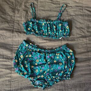 Anthropologie Ruffle Two-Piece Set